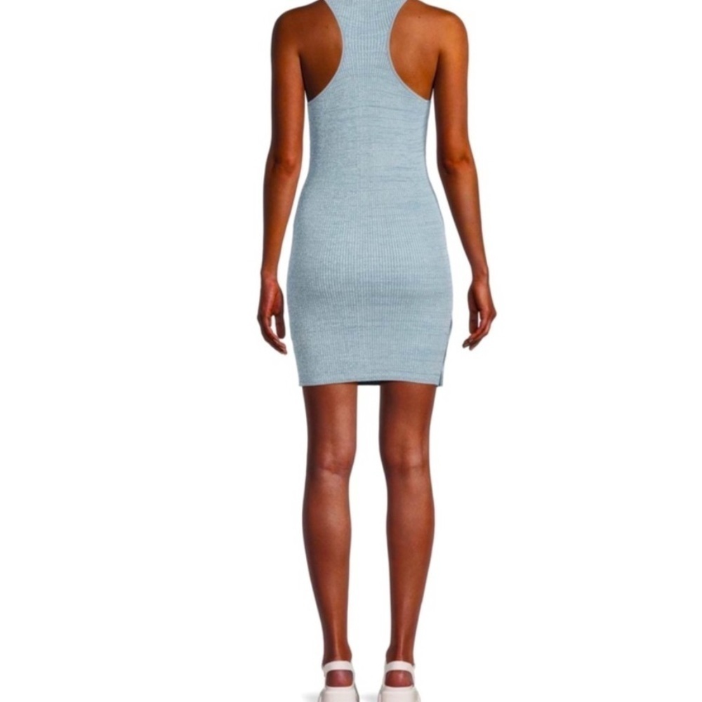 Le Ore Rimini Racerback Ribbed Knit Mini Dress Sea/Chambray M - Picture 2 of 6